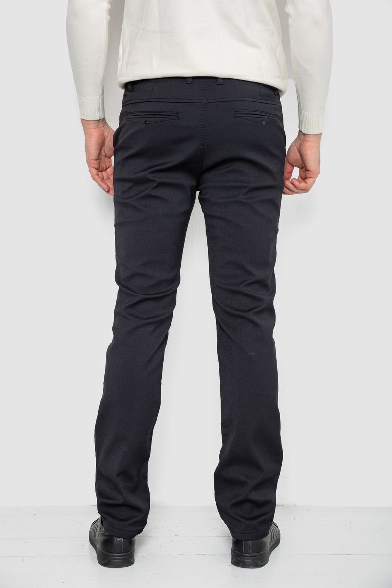 Брюки мужские классические на флисе, цвет черный, 244RFH311 — изображение 4