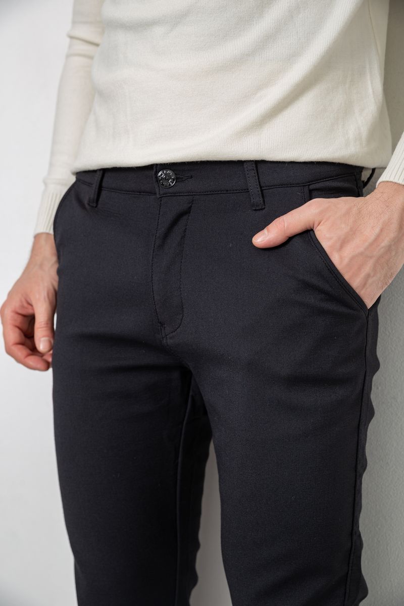 Брюки мужские классические на флисе, цвет черный, 244RFH311 — изображение 5