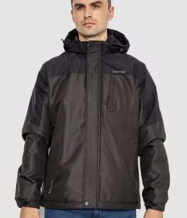 Куртка мужская демисезонная с капюшоном, цвет черный, 214R61035