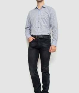 Рубашка мужская в клетку байковая, цвет серо-белый, 214R39-33-007