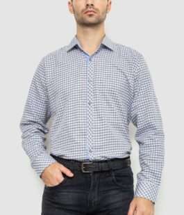 Рубашка мужская в клетку байковая, цвет серо-белый, 214R39-33-007