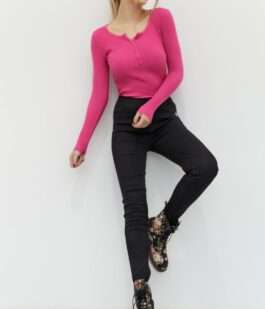 Джеггинсы женские на резинке, цвет черный, 131R9560-6