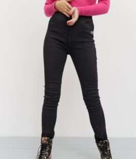 Джеггинсы женские на резинке, цвет черный, 131R9560-6