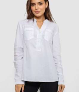 Блуза однотонная, цвет белый, 230R96-11