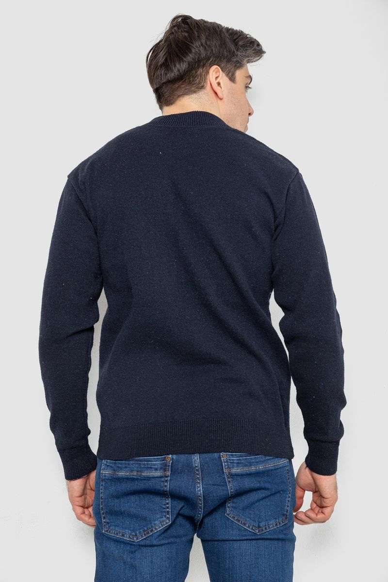 Кофта мужская на молнии с карманами, цвет темно-синий, 161R784 — изображение 4