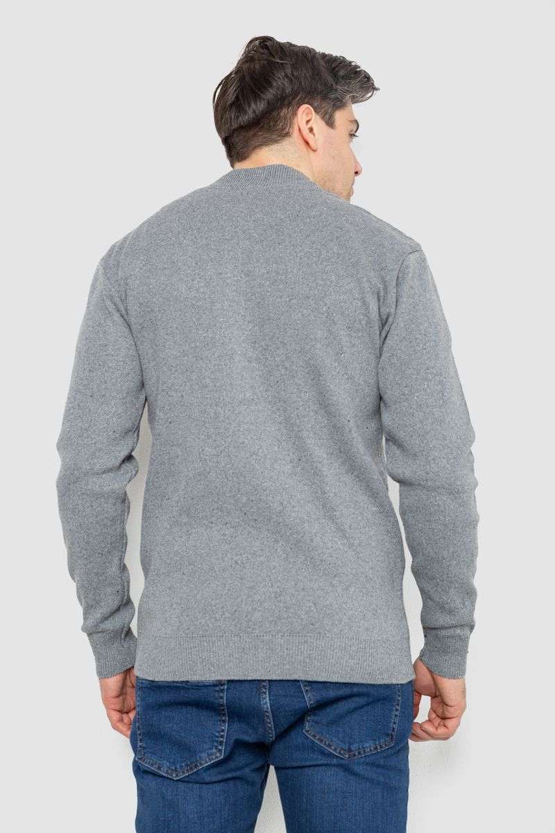 Кофта мужская на молнии с карманами, цвет серый, 161R784 — изображение 4