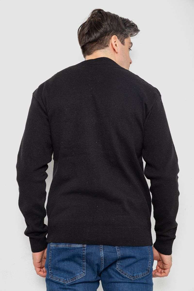 Кофта мужская на молнии с карманами, цвет черный, 161R784 — изображение 4