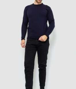 Свитер мужской однотонный, цвет темно-синий, 161R1770-1