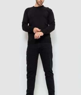 Свитер мужской однотонный, цвет черный, 161R1770-1