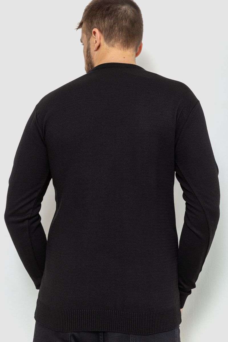 Свитер мужской однотонный, цвет черный, 161R1770-1 — изображение 4