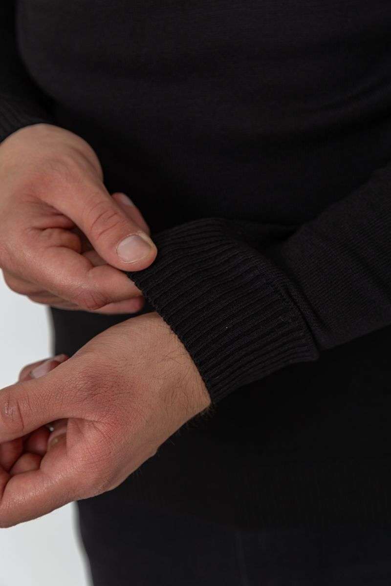 Свитер мужской однотонный, цвет черный, 161R1770-1 — изображение 5