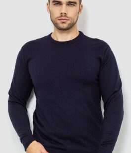 Свитер мужской однотонный, цвет темно-синий, 161R1770-1