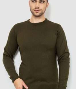 Свитер мужской однотонный, цвет хаки, 161R1770-1