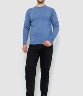 Свитер мужской однотонный, цвет джинс, 161R1770-1