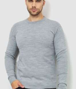 Свитер мужской однотонный, цвет светло-серый, 161R1770-1
