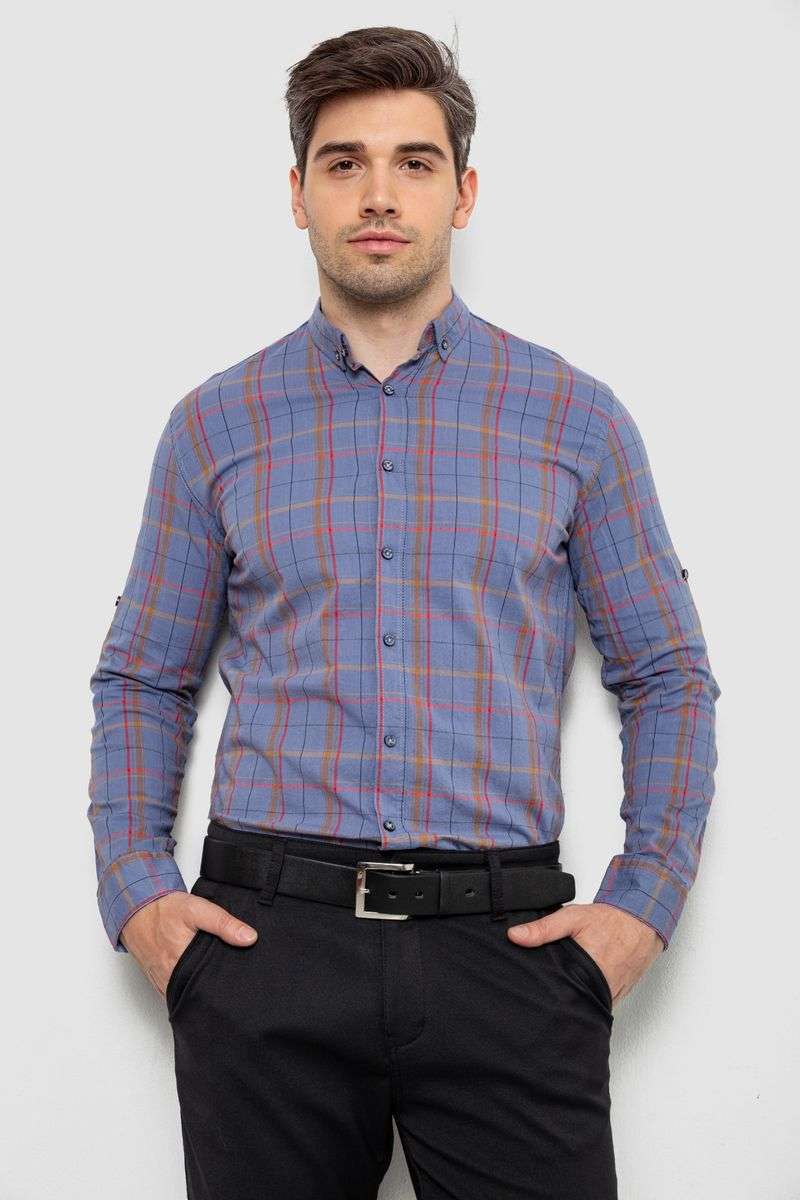 Рубашка мужская в клеточку