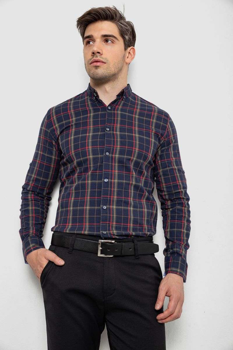 Рубашка мужская в клеточку