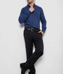 Рубашка мужская с принтом, цвет синий, 214R7365