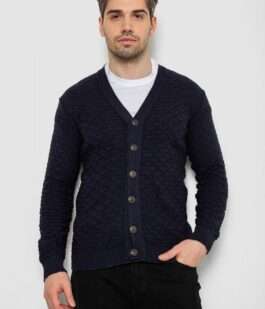 Кофта мужская на пуговицах, цвет темно-синий, 238R7783