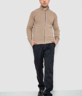 Кофта мужская на молнии с карманами, цвет бежевый, 161R1053