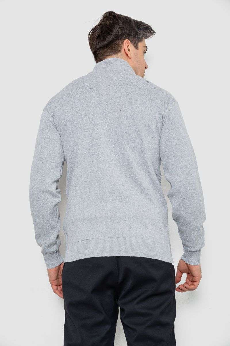 Кофта мужская на молнии с карманами, цвет серый, 161R1053 — изображение 4