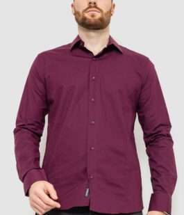 Рубашка мужская однотонная, цвет сливовый, 214R7081