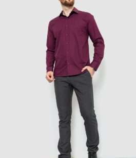 Рубашка мужская однотонная, цвет сливовый, 214R7081