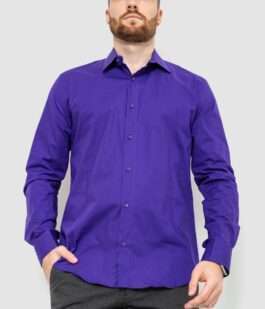 Рубашка мужская однотонная, цвет фиолетовый, 214R7081