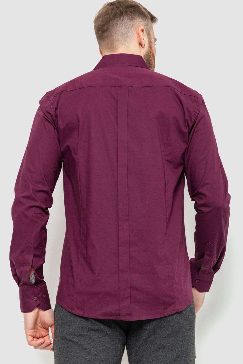 Рубашка мужская однотонная, цвет сливовый, 214R7081 — изображение 4