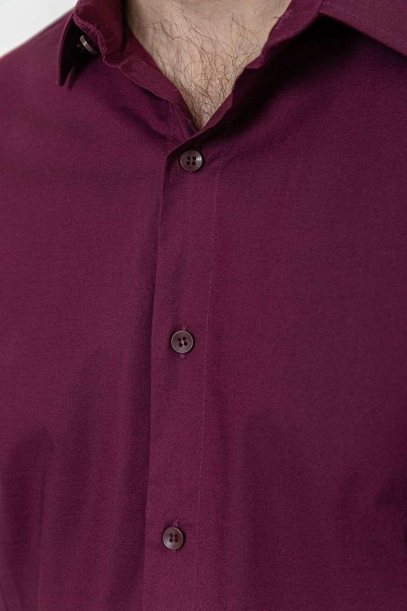 Рубашка мужская однотонная, цвет сливовый, 214R7081 — изображение 5
