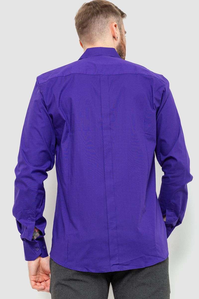 Рубашка мужская однотонная, цвет фиолетовый, 214R7081 — изображение 4