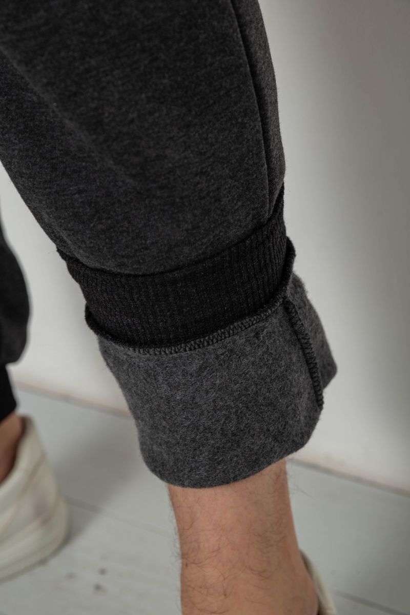 Спортивные штаны мужские на флисе, цвет темно-серый, 238R56910-5 — изображение 6