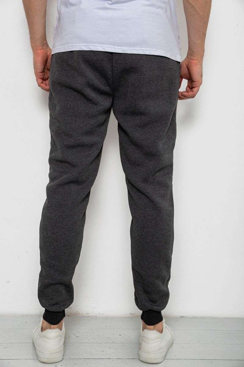 Спортивные штаны мужские на флисе, цвет темно-серый, 238R56910-5 — изображение 4