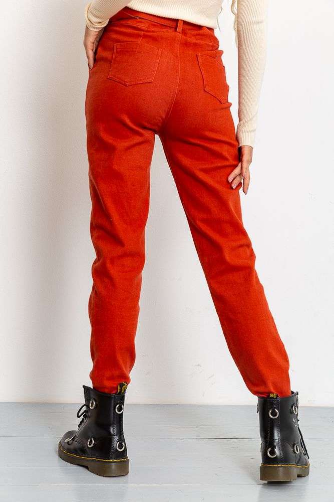 Брюки женские с ремнем, цвет терракотовый, 131R111 — изображение 4