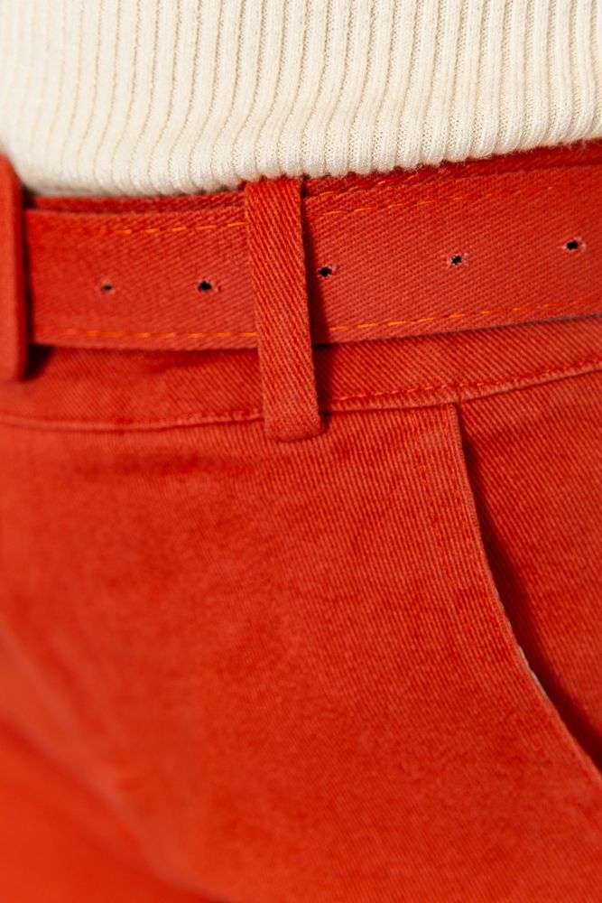 Брюки женские с ремнем, цвет терракотовый, 131R111 — изображение 5
