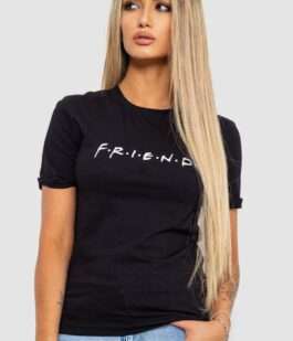 Футболка женская с принтом, цвет черный, 238R57396