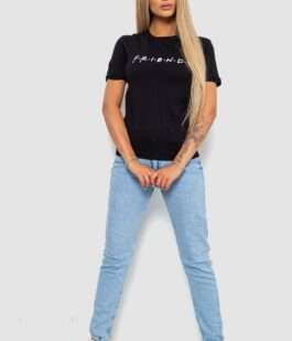 Футболка женская с принтом, цвет черный, 238R57396