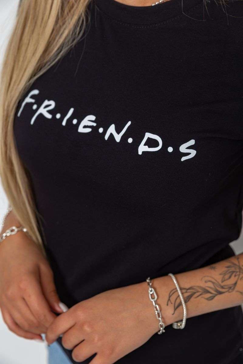 Футболка женская с принтом, цвет черный, 238R57396 — изображение 5