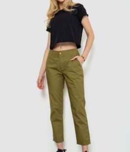 Брюки женские, цвет оливковый, 244R158