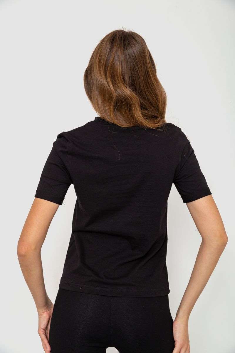 Футболка женская с принтом, цвет черный, 241R125 — изображение 4