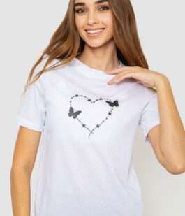 Футболка женская с принтом, цвет белый, 241R125