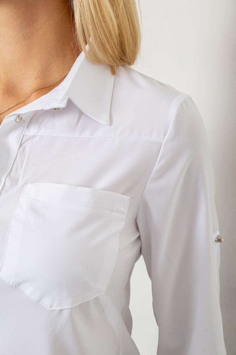 Блуза классическая, цвет белый, 230R72-1 — изображение 5