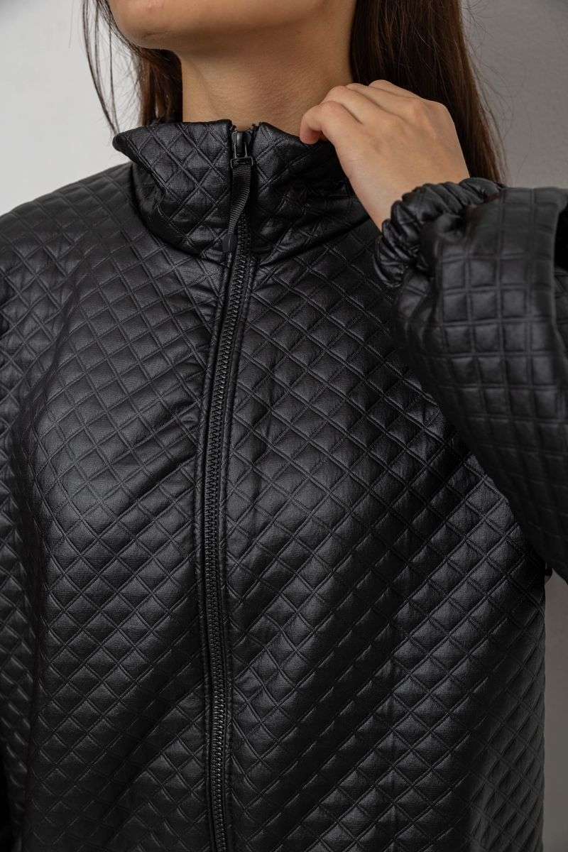 Бомбер женский с принтом, цвет черный, 257R72-4 — изображение 7