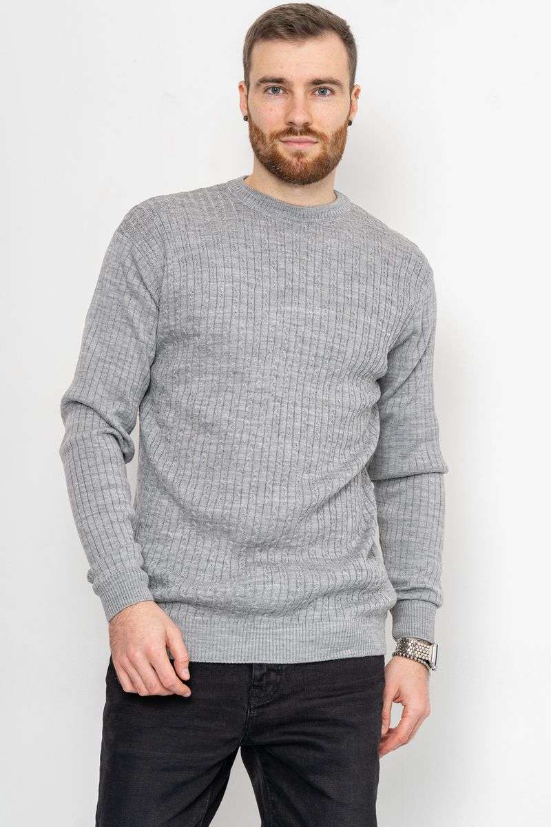 Свитер мужской, цвет серый, 161R880 — изображение 5