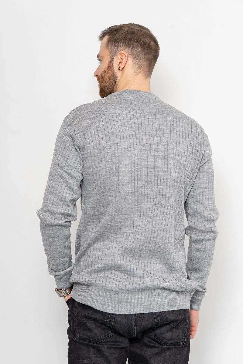 Свитер мужской, цвет серый, 161R880 — изображение 4