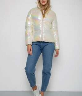 Куртка женская демисезонная плащевка, цвет молочный, 243R2022-2