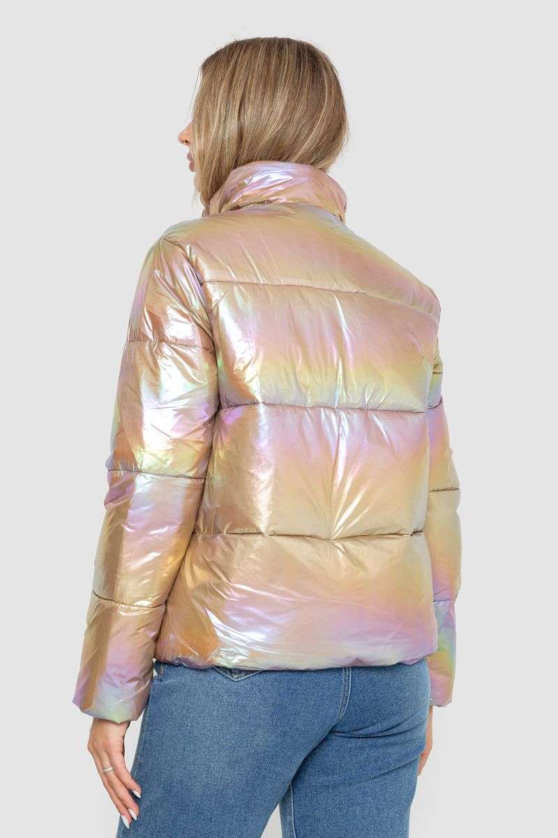 Куртка женская демисезонная плащевка, цвет бежево-сиреневый, 243R2022-2 — изображение 5