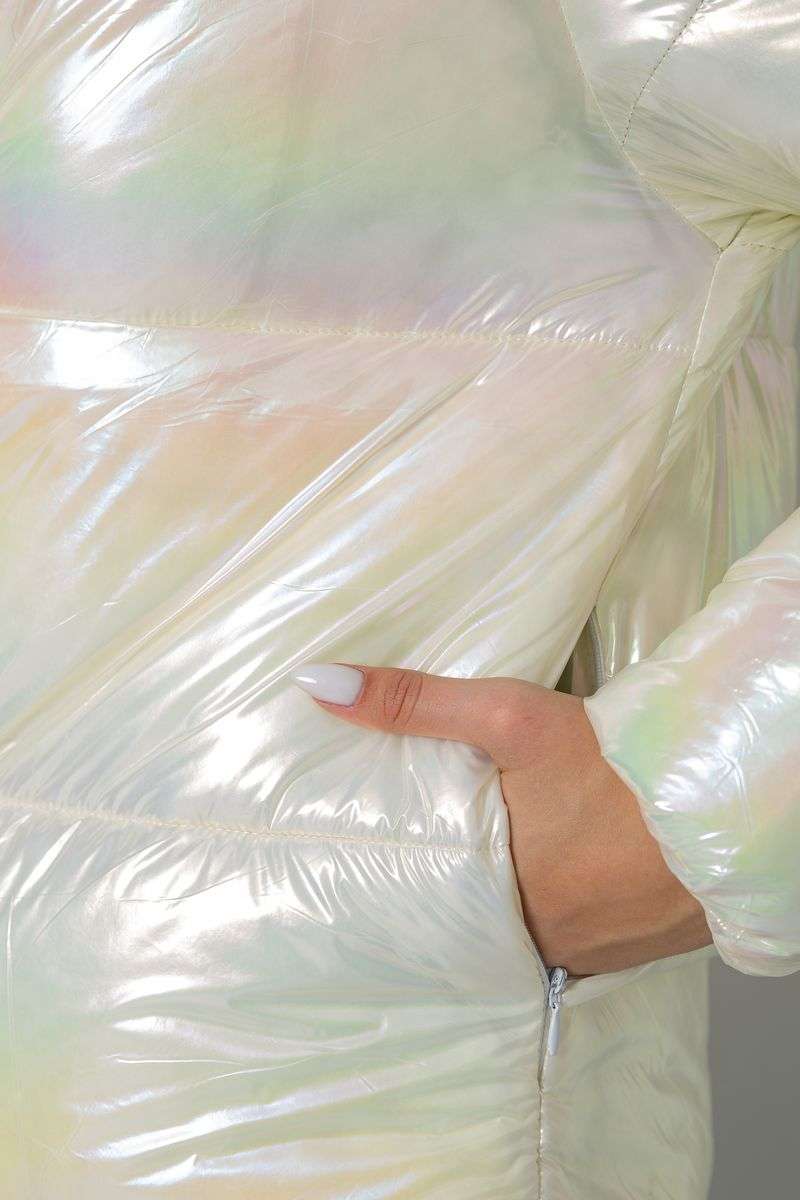 Куртка женская демисезонная плащевка, цвет молочный, 243R2022-2 — изображение 5