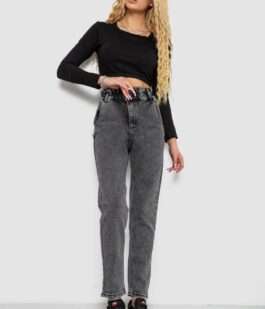 Джинсы женские МОМ, цвет темно-серый, 244R3295