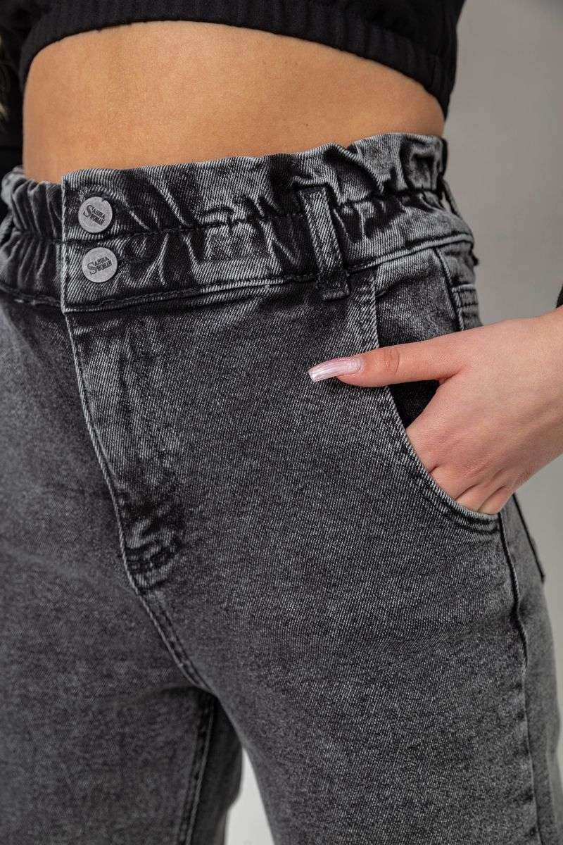 Джинсы женские МОМ, цвет темно-серый, 244R3295 — изображение 5
